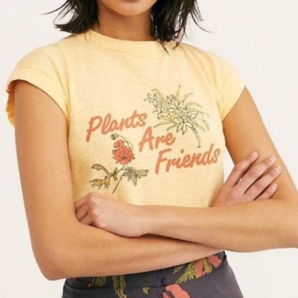 FREE PEOPLE GIRL DANGEROUS Plants Are Friends Tee - Picture 2 of 7